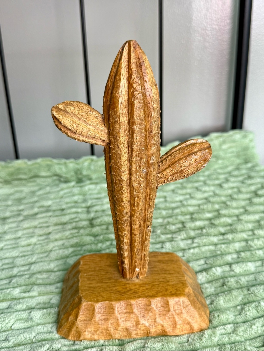 Antique Handcrafted Wooden Cactus Sculpture - Beautiful craftsmanship